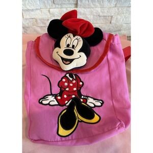 Disney Girls' Mickey Mouse & Friends Minnie Plush Backpack Fashionable Bag Pink